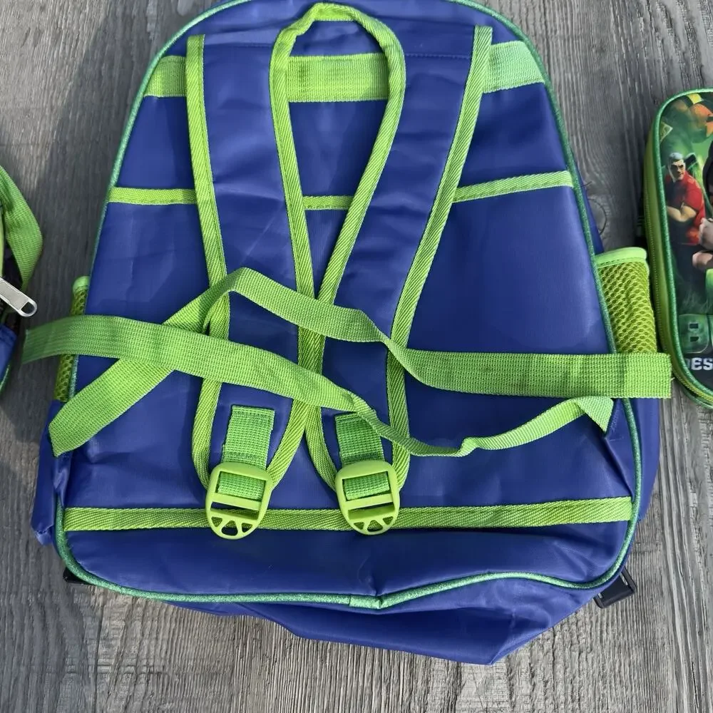 Ben 10 3 Pc Backpack Lunch Bag Pencil Case School Bookbag Cartoon Network NWOT